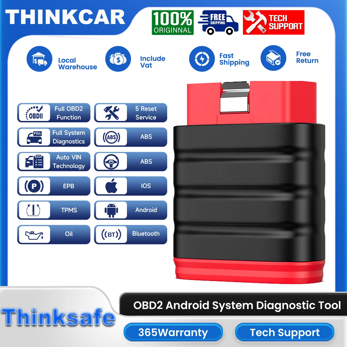 Thinkcar Thinksafe OBD2 сканер все системы считыватель кодов ABS EPB TPMS SAS сброс Android OBDII диагностический инструмент тестер анализатор
Thinkcar Thinksafe OBD2 сканер все системы считыватель кодов ABS EPB TPMS SAS сброс Android OBDII диагностический инструмент тестер анализатор