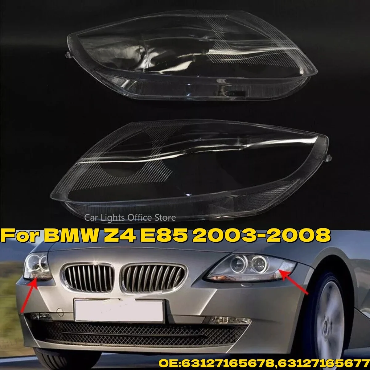 1PCS Car Front Headlight Cover Headlamp Lens Caps Shell Clear Left/Right Car Accessories For BMW Z4 E85 2003-2008 63127165678
1PCS Car Front Headlight Cover Headlamp Lens Caps Shell Clear Left/Right Car Accessories For BMW Z4 E85 2003-2008 63127165678