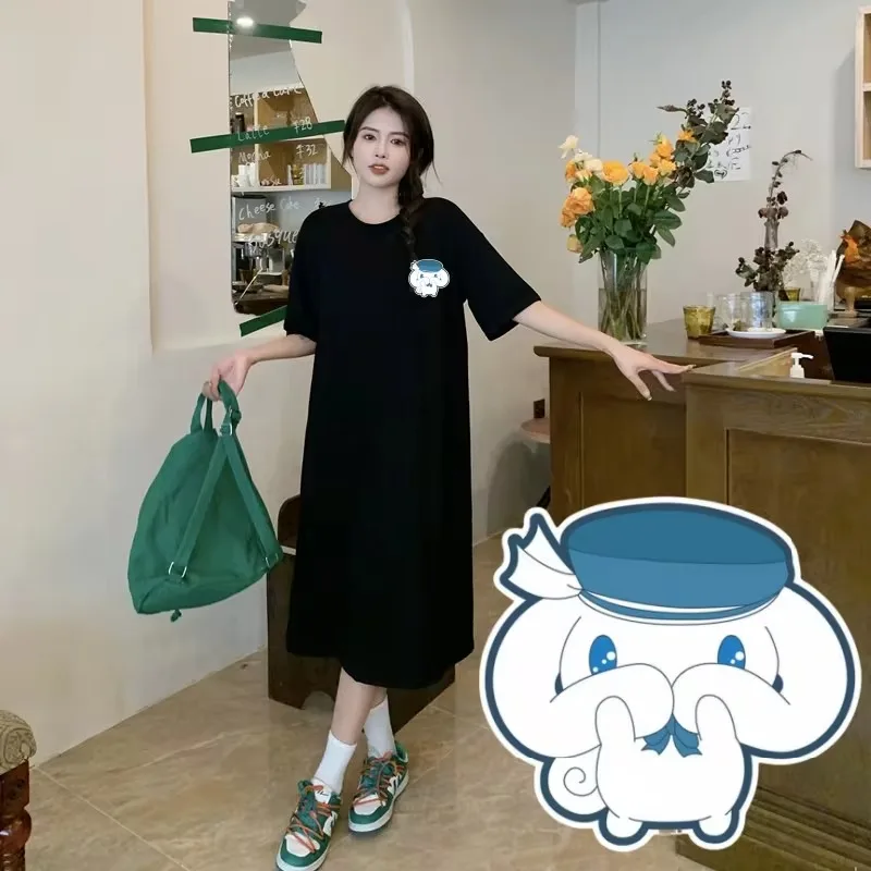 Miniso Cinnamoroll T-shirt Dress Sanrio 40-90kg Loose Fat Large Size Girl Women Lone Style Black Colour Short Sleeved Soft Skirt
Miniso Cinnamoroll T-shirt Dress Sanrio 40-90kg Loose Fat Large Size Girl Women Lone Style Black Colour Short Sleeved Soft Skirt