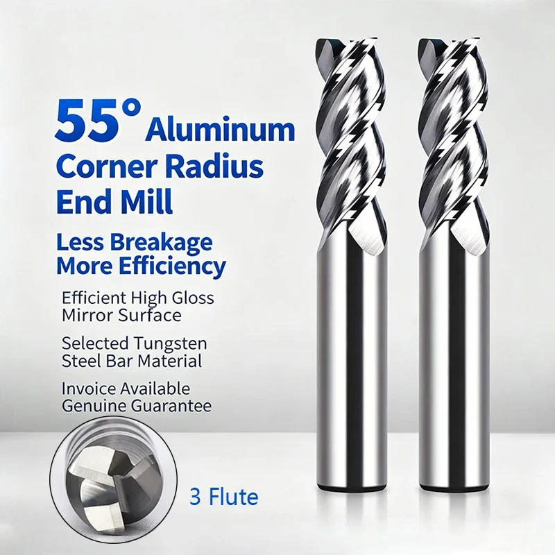 HRC55 CNC Corner Radius End Mill R Bullnose 3 Flutes R0.5 R1 Tungsten Carbide Steel Cutter Metal Router Tool Aluminum Cutter
HRC55 CNC Corner Radius End Mill R Bullnose 3 Flutes R0.5 R1 Tungsten Carbide Steel Cutter Metal Router Tool Aluminum Cutter