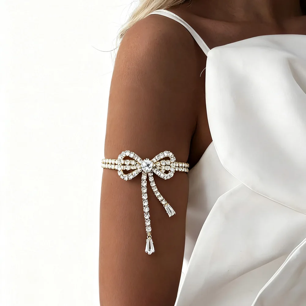 Princess Bow Rhinestone Tassel Arm Bracelet Luxury Minimalist Crystal Armband Fashion Evening Party Wedding Dress Jewelry Gift
Princess Bow Rhinestone Tassel Arm Bracelet Luxury Minimalist Crystal Armband Fashion Evening Party Wedding Dress Jewelry Gift