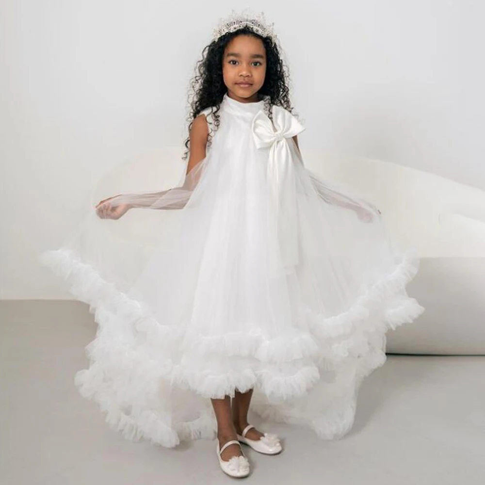 White Trailing Bridesmaid Bow Party Girl's Dress Baptism First Communion Princess Kids Dresses for Girl Wedding Birthday Costume
White Trailing Bridesmaid Bow Party Girl's Dress Baptism First Communion Princess Kids Dresses for Girl Wedding Birthday Costume
