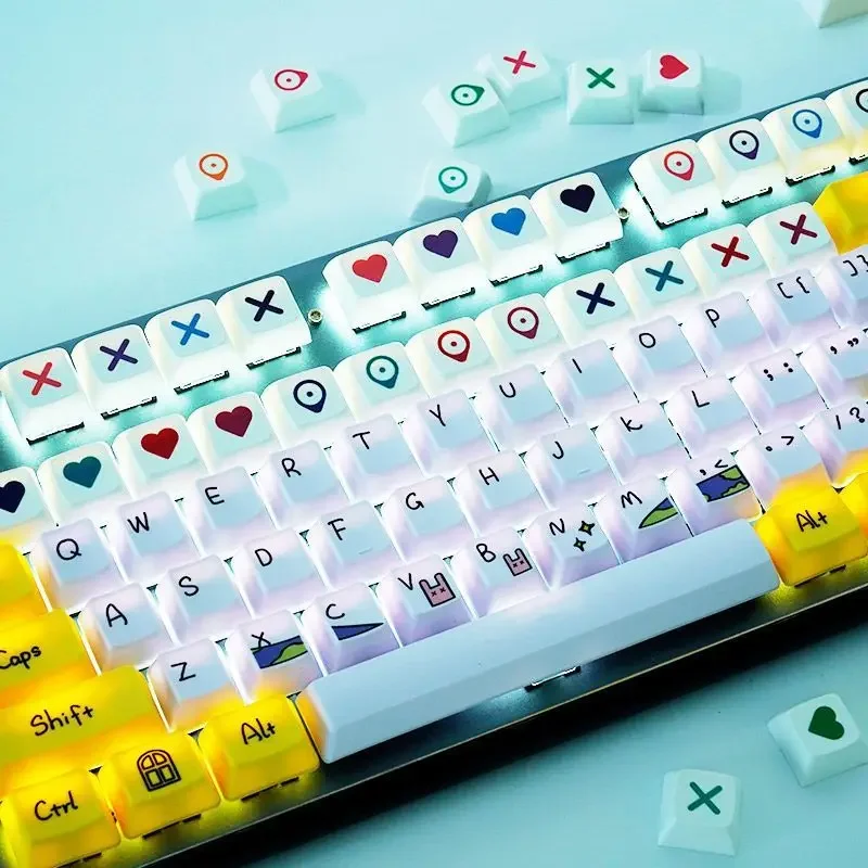 XDA height PBT thermal sublimation ball cap cross axis heart heart pattern mechanical keyboard
XDA height PBT thermal sublimation ball cap cross axis heart heart pattern mechanical keyboard