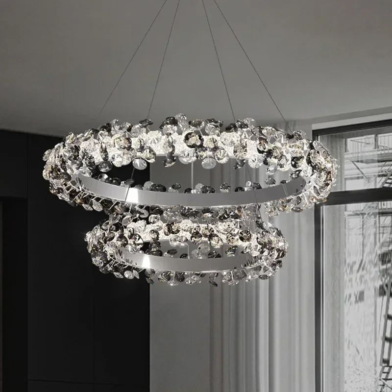 GHJUYIOL New Pendant Chrome Style Lamparas Round LED Crystal Lamps Circles Light for Restaurant Crystal Lighting Fixture
GHJUYIOL New Pendant Chrome Style Lamparas Round LED Crystal Lamps Circles Light for Restaurant Crystal Lighting Fixture
