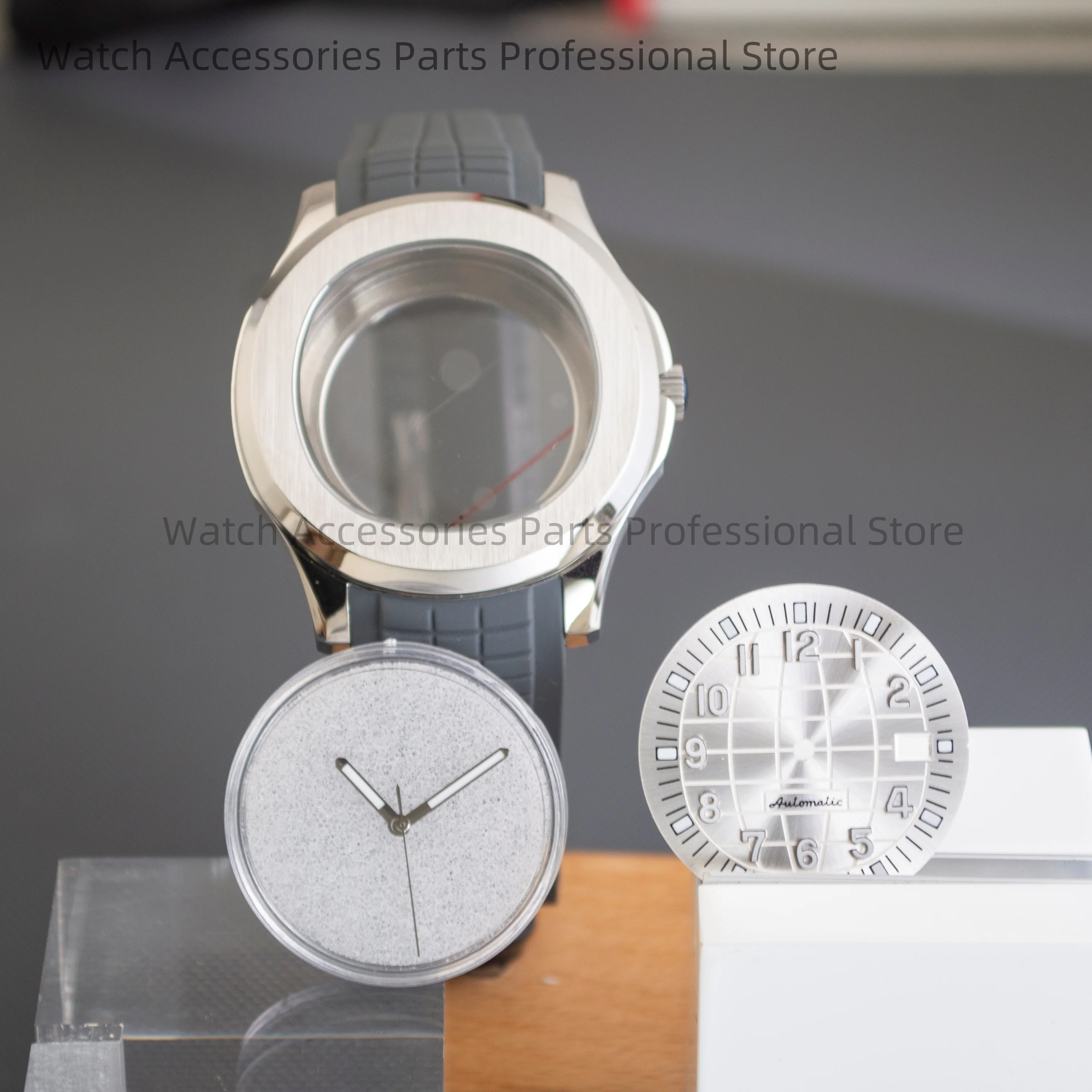 for AQUANAUT Nautilus Case Rubber Strap Stainless Steel NH35 Watch Case Sapphire Glass 32mm Dial Hands fit NH35 NH36 Movement
for AQUANAUT Nautilus Case Rubber Strap Stainless Steel NH35 Watch Case Sapphire Glass 32mm Dial Hands fit NH35 NH36 Movement