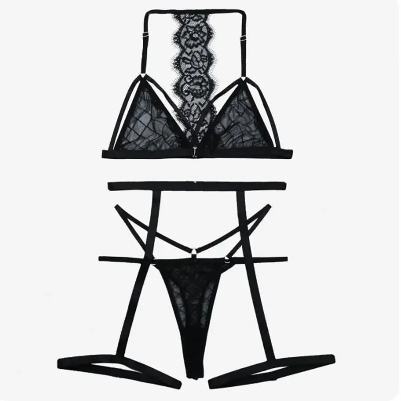 Mesh Patchwork Exotic Lingerie Set Women Lace Sexy Bra + Panty Underwear Set Garter Hot Erotic Brief Kit
Mesh Patchwork Exotic Lingerie Set Women Lace Sexy Bra + Panty Underwear Set Garter Hot Erotic Brief Kit