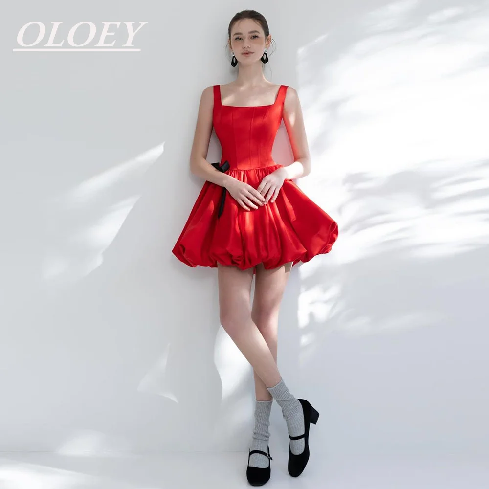 OLOEY Elegant Square Collar Short Prom Cocktail Dress Red Satin Black Bow Puffy Mini Wedding Party Homecoming Gown Customized
OLOEY Elegant Square Collar Short Prom Cocktail Dress Red Satin Black Bow Puffy Mini Wedding Party Homecoming Gown Customized