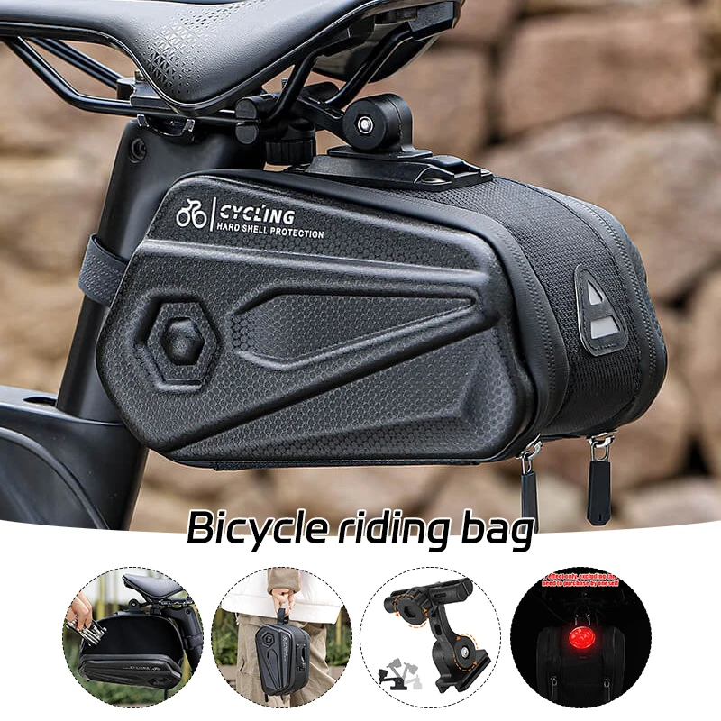 Bicycle Saddle Bag Rear Mtb Carrier Hard Shell Waterproof Quick Release Cycling Tail Pack Riding Gear Accessories
Bicycle Saddle Bag Rear Mtb Carrier Hard Shell Waterproof Quick Release Cycling Tail Pack Riding Gear Accessories