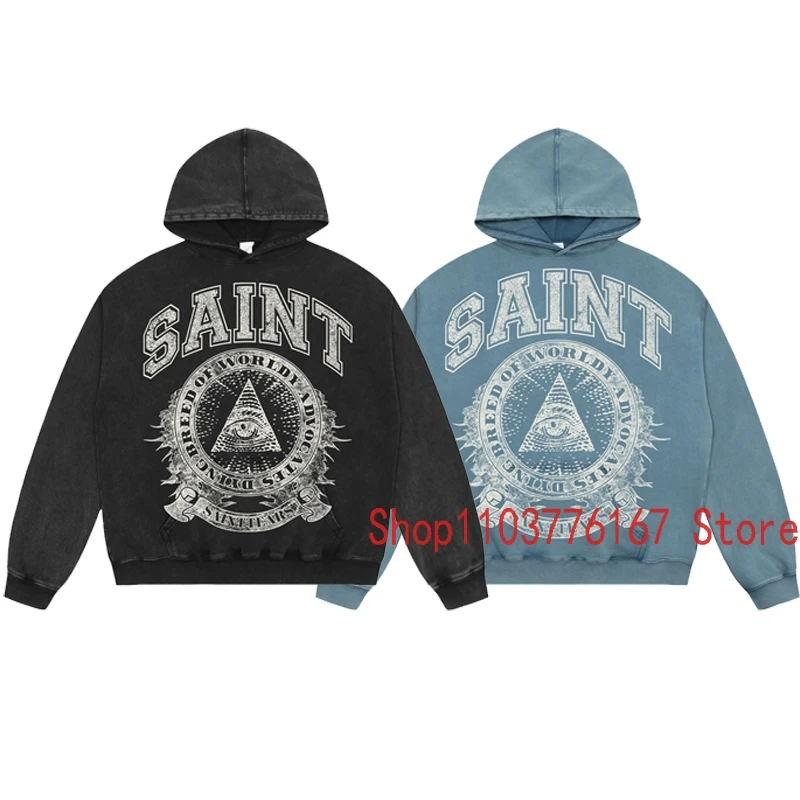 Fashion High Street Men's Women's Clothing SAINT Hoodie Chest Do Old Print Washed Sweatshirt Couple Saint Pullover
Fashion High Street Men's Women's Clothing SAINT Hoodie Chest Do Old Print Washed Sweatshirt Couple Saint Pullover