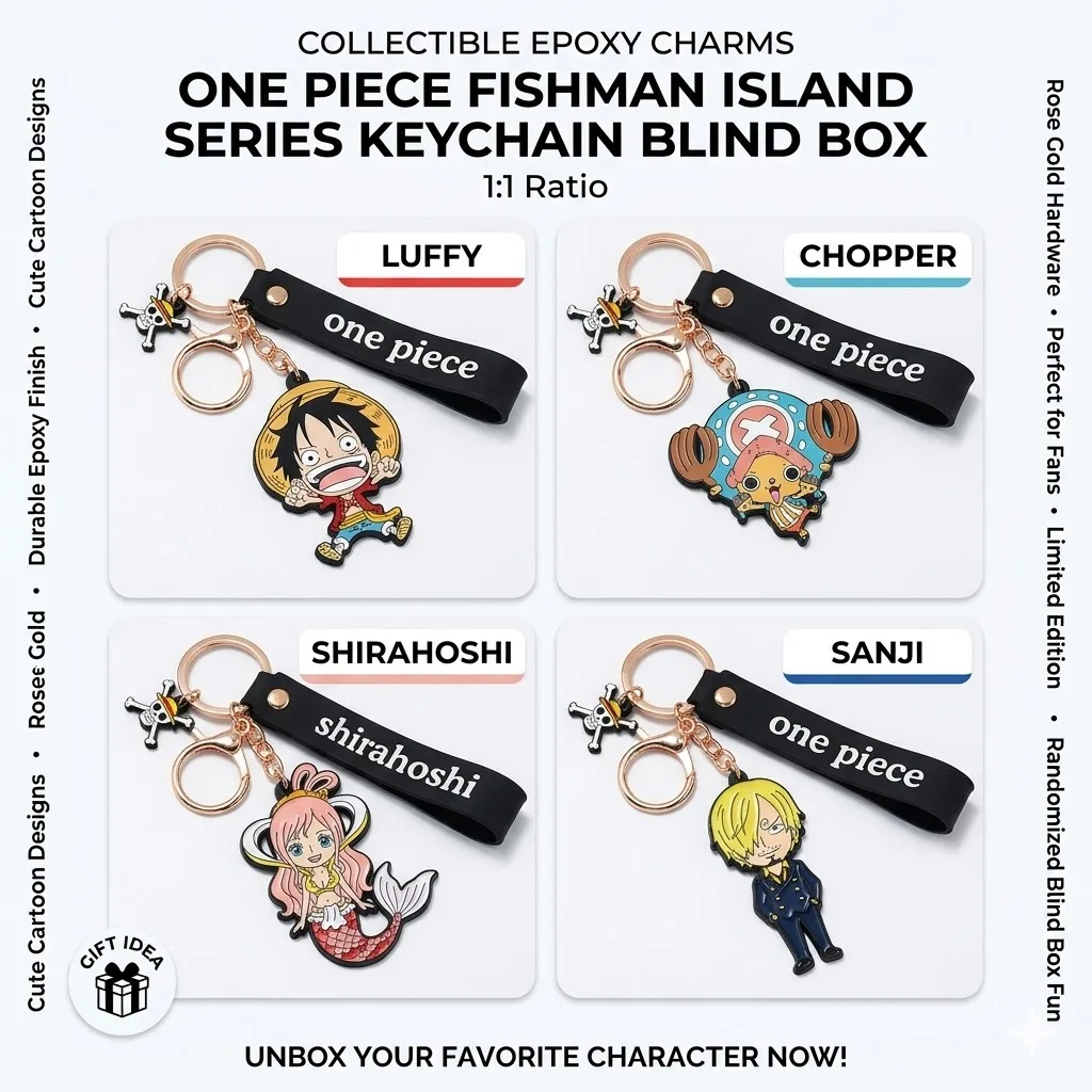 Bandai Keychain Blind Box Anime Fishman Island Epoxy Figure Pendant Cute Cartoon Bag Charm Kawaii Luffy Chopper Keyring Gift
Bandai Keychain Blind Box Anime Fishman Island Epoxy Figure Pendant Cute Cartoon Bag Charm Kawaii Luffy Chopper Keyring Gift
