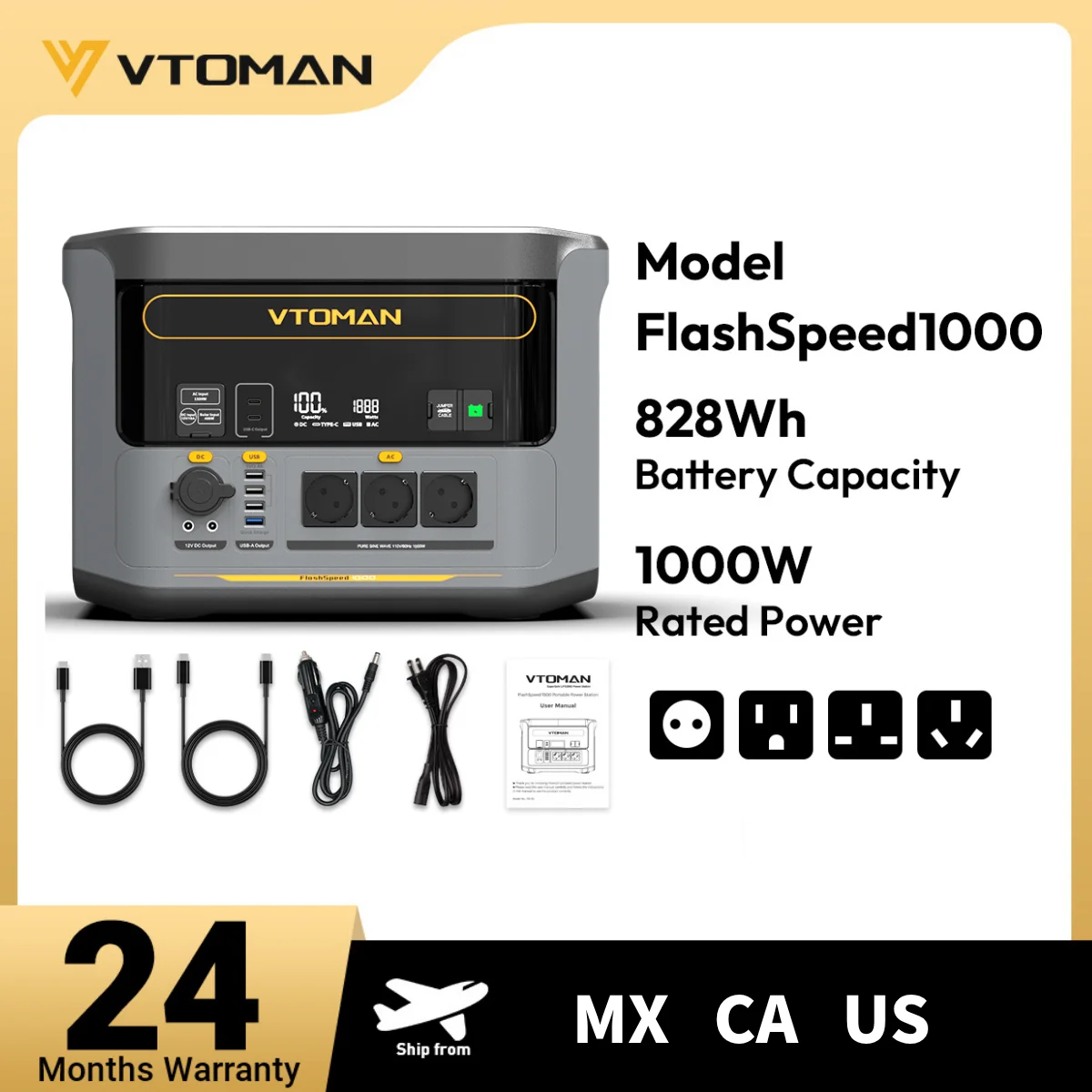 VTOMAN FlashSpeed 1000 828Wh Portable Power Station 2000W LiFeP04 Battery Emergency Power 110V For Outdoor Camping Tent Travel
VTOMAN FlashSpeed 1000 828Wh Portable Power Station 2000W LiFeP04 Battery Emergency Power 110V For Outdoor Camping Tent Travel