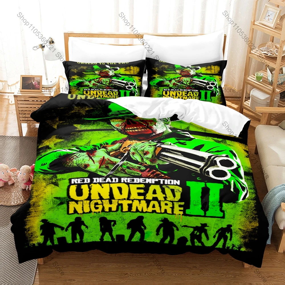 Western Zombie Game Print Duvet Cover + 2 Pillowcases Red Dead Redemption Undead Nightmare Bedroom Supplies
Western Zombie Game Print Duvet Cover + 2 Pillowcases Red Dead Redemption Undead Nightmare Bedroom Supplies