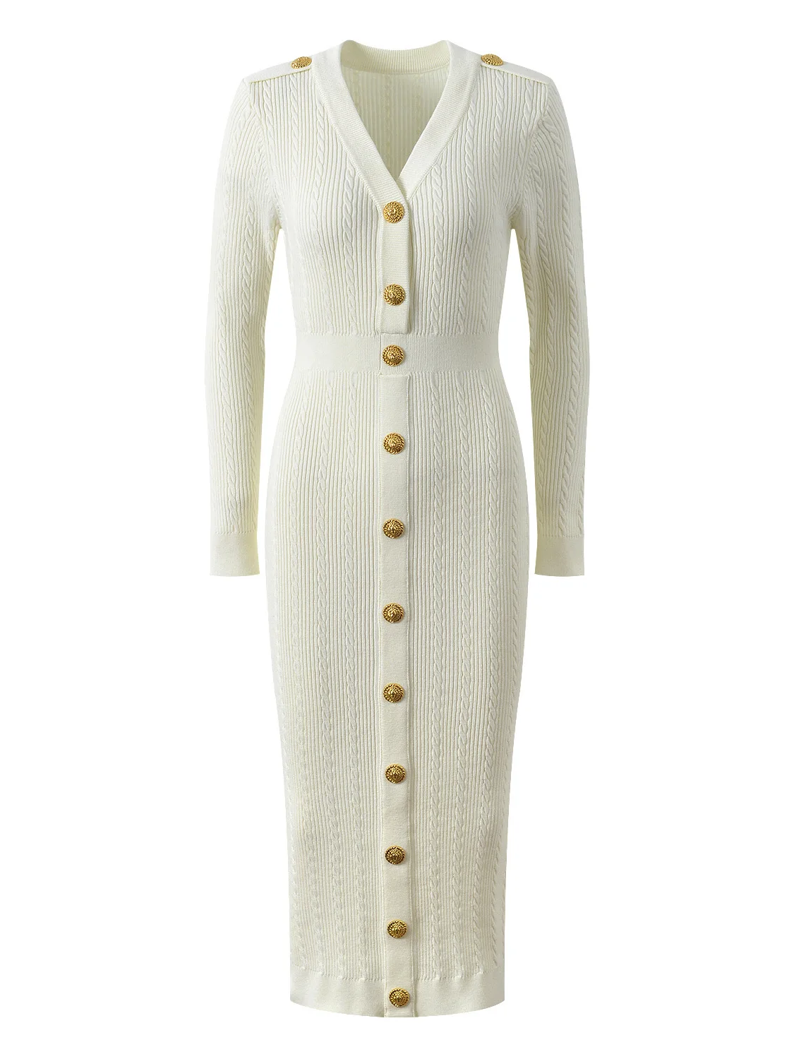 Элегантное длинное вязаное платье с V-образным вырезом, облегающее, модное, осенне-зимнее, новое, с металлическими пуговицами, женское повседневное, удобное, хорошо сидит.
Элегантное длинное вязаное платье с V-образным вырезом, облегающее, модное, осенне-зимнее, новое, с металлическими пуговицами, женское повседневное, удобное, хорошо сидит.