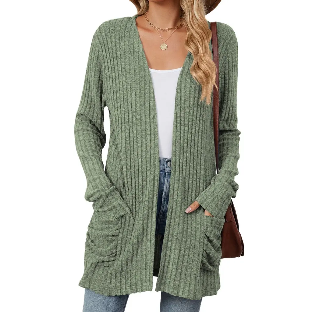 Europe & US Women's Solid Color Long Sleeve Cardigan Sweater with Pocket for Autumn Winter New Arrival
Europe & US Women's Solid Color Long Sleeve Cardigan Sweater with Pocket for Autumn Winter New Arrival