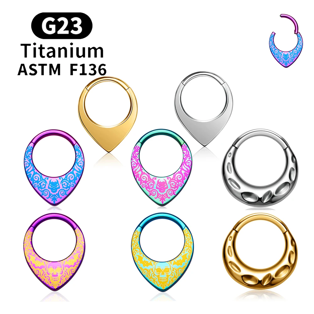 ASTM F136 Titanium 16G Waterdrop Nose Ring Anodizing Hinged Clicker Septum Hoop Tragus Helix Lobe Daith Earring Piercing Jewelry
ASTM F136 Titanium 16G Waterdrop Nose Ring Anodizing Hinged Clicker Septum Hoop Tragus Helix Lobe Daith Earring Piercing Jewelry