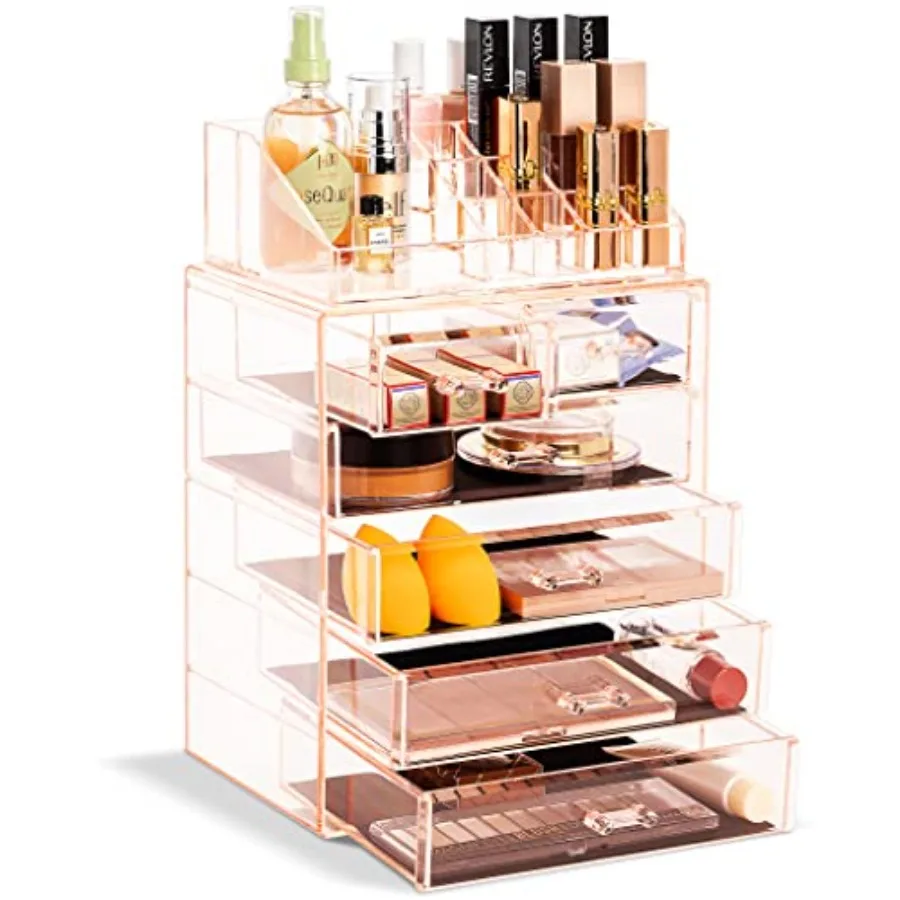 Acrylic Makeup Organizer Set, 6-Drawer Vanity and Countertop Cosmetic Storage with Small and Wide Compartments, Makeup Storage
Acrylic Makeup Organizer Set, 6-Drawer Vanity and Countertop Cosmetic Storage with Small and Wide Compartments, Makeup Storage
