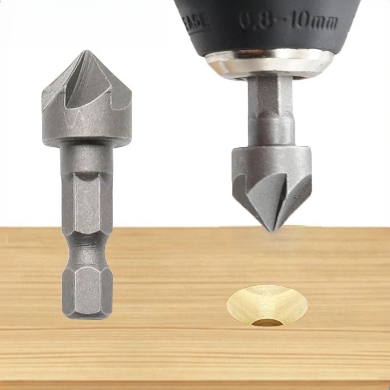 1/4Hexagonal Shank Five Blade Countersunk Drill 6.35mm Woodworking Hole Opener Spot Facer Deburring Drill Bit
1/4Hexagonal Shank Five Blade Countersunk Drill 6.35mm Woodworking Hole Opener Spot Facer Deburring Drill Bit