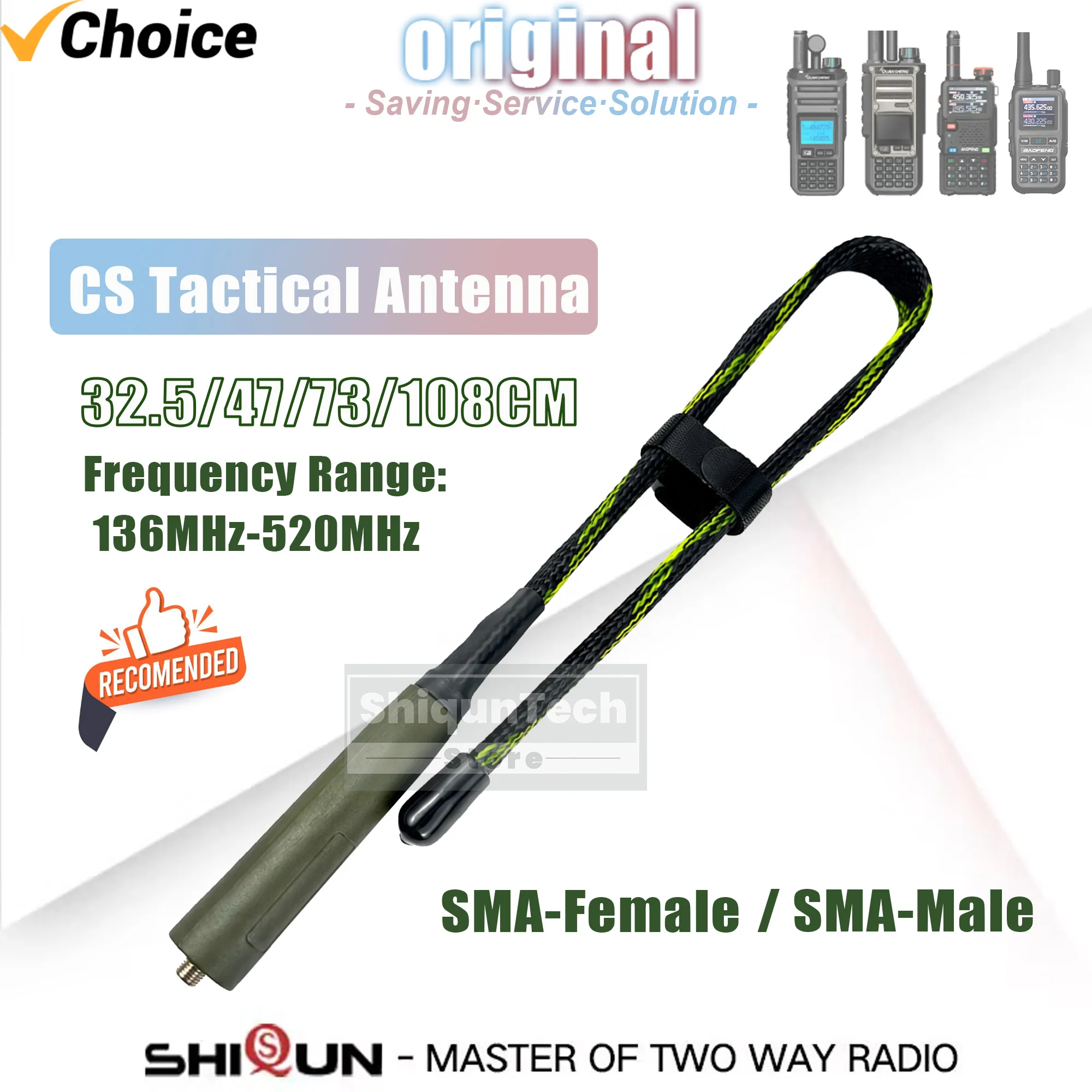 Walkie Talkie CS Tactical Foldable Antenna 136MHz-520MHz SMA-F SMA-M For Baofeng UV-5R Mini Quansheng TK11 5 TK11 8 UV-K1 Radios
Walkie Talkie CS Tactical Foldable Antenna 136MHz-520MHz SMA-F SMA-M For Baofeng UV-5R Mini Quansheng TK11 5 TK11 8 UV-K1 Radios