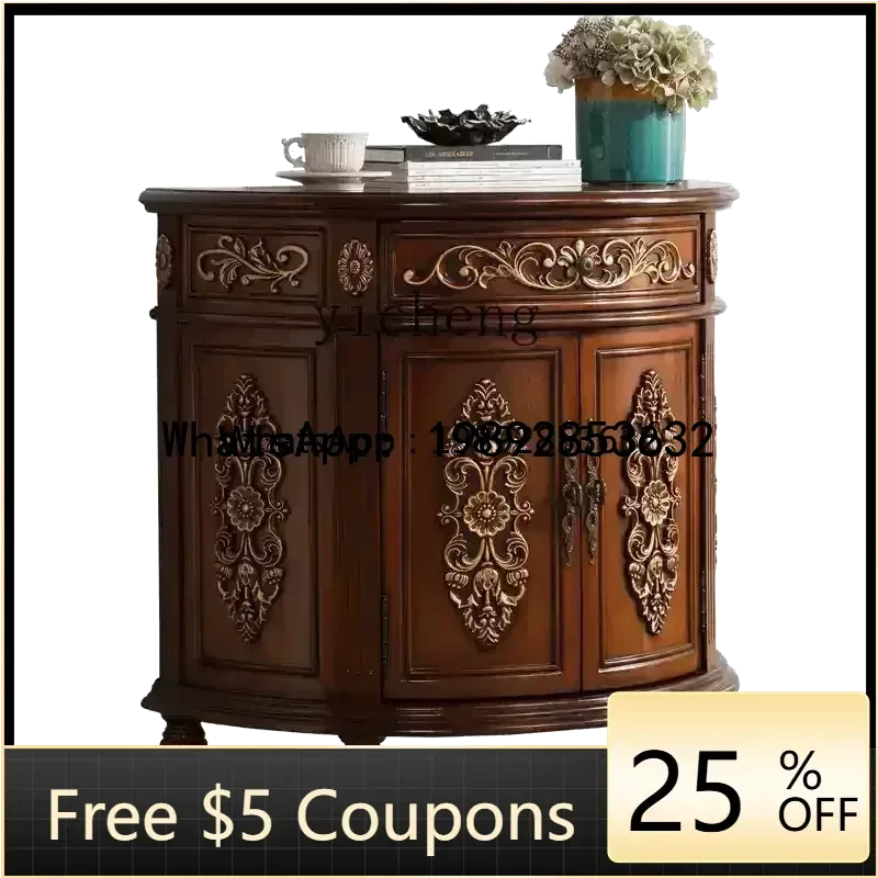 G1 living room entrance cabinet retro Chinese decorative cabinet semi-circular partition European side cabinet painted foyer
G1 living room entrance cabinet retro Chinese decorative cabinet semi-circular partition European side cabinet painted foyer