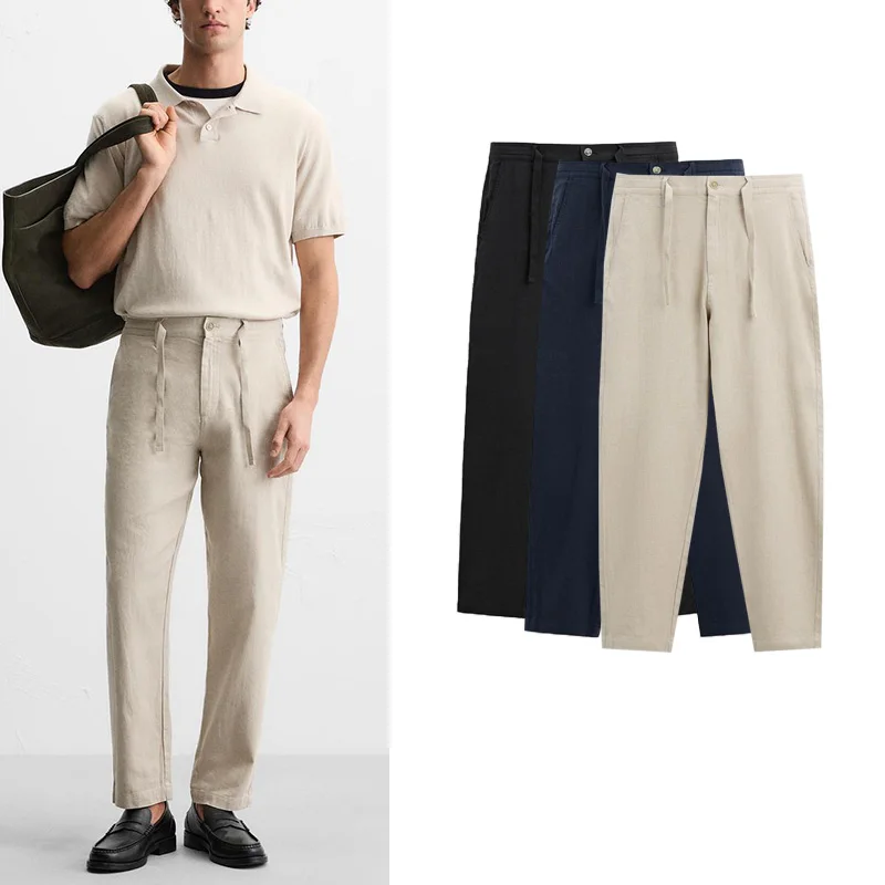 New Men's High Waist Loose Casual Pants Cotton Linen Blend Comfortable Spring Summer Faion Ci Sle Straight Leg Trousers
New Men's High Waist Loose Casual Pants Cotton Linen Blend Comfortable Spring Summer Faion Ci Sle Straight Leg Trousers