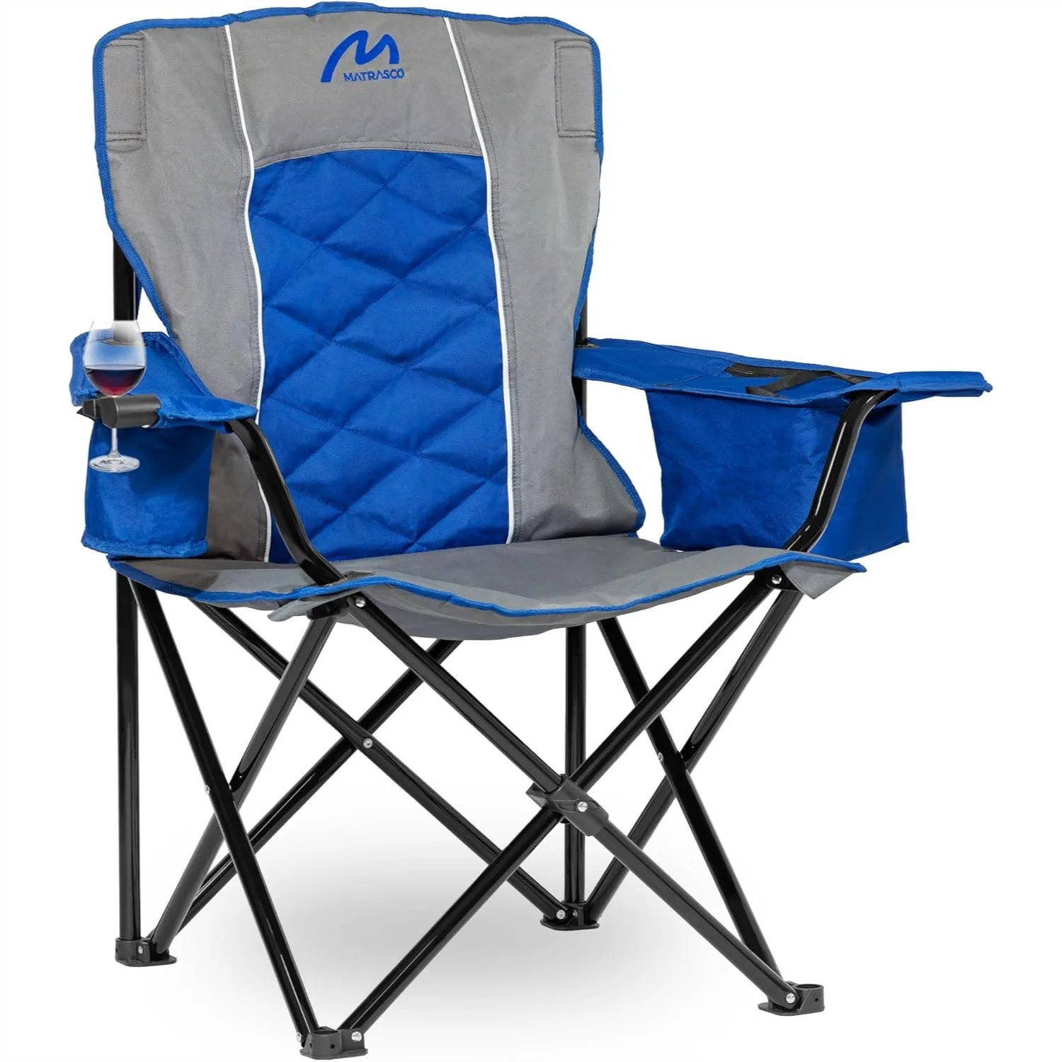 Oversized Padded Camping Chair with Heavy-Duty Steel Frame Supports 450 lbs, Built-In 6-Can Cooler, Portable Carry Bag for
Oversized Padded Camping Chair with Heavy-Duty Steel Frame Supports 450 lbs, Built-In 6-Can Cooler, Portable Carry Bag for