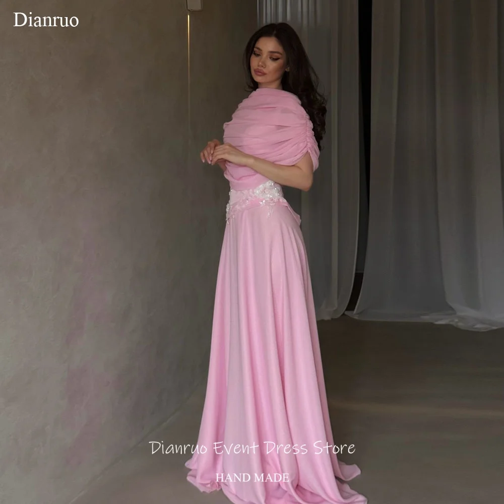 Dianruo Pink Maxi Evening Dresses Ruched A Line Party Gowns Draped Floral Appliqués Chiffon Dresses For Women 2026 Customized
Dianruo Pink Maxi Evening Dresses Ruched A Line Party Gowns Draped Floral Appliqués Chiffon Dresses For Women 2026 Customized