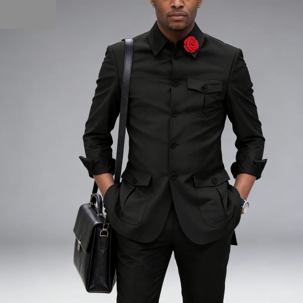 Thorndike Masculino Formal African Classic Jacket And Pants Slim Wedding Groom's Suit Latest Design Men's Traditional Wear
Thorndike Masculino Formal African Classic Jacket And Pants Slim Wedding Groom's Suit Latest Design Men's Traditional Wear