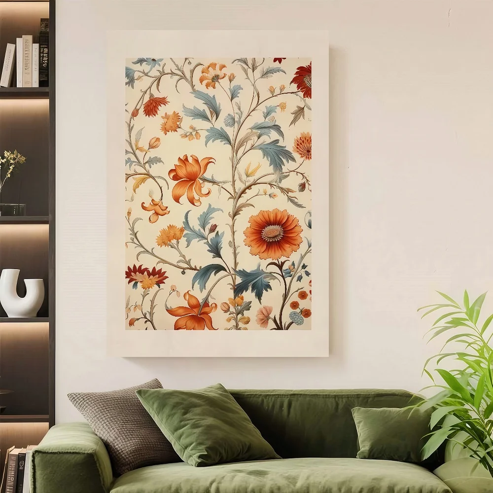 Framed 1pc Framed Floral Canvas Poster - Vintage Bohemian Wall Art With Vibrant Orange, Blue & Green Flowers On Beige Background
Framed 1pc Framed Floral Canvas Poster - Vintage Bohemian Wall Art With Vibrant Orange, Blue & Green Flowers On Beige Background