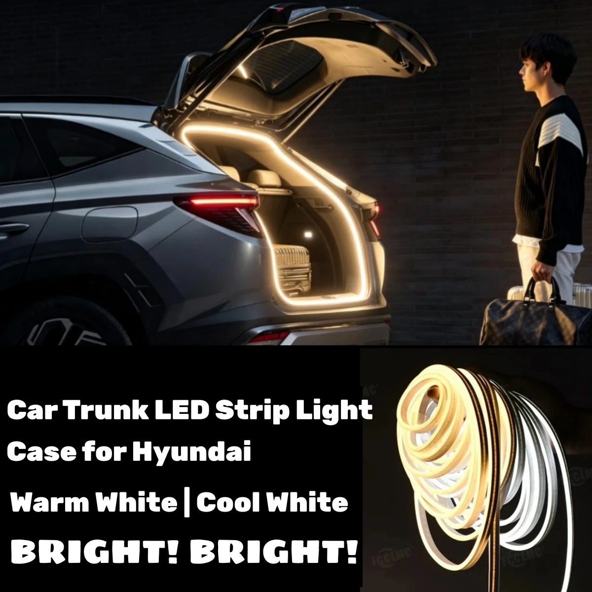 Upgraded Trunk LED Strip Light Trunk Ambient Lighting Kit Trunk Ambient Lighting Kit case for Hyundai Super Easy Installation!
Upgraded Trunk LED Strip Light Trunk Ambient Lighting Kit Trunk Ambient Lighting Kit case for Hyundai Super Easy Installation!