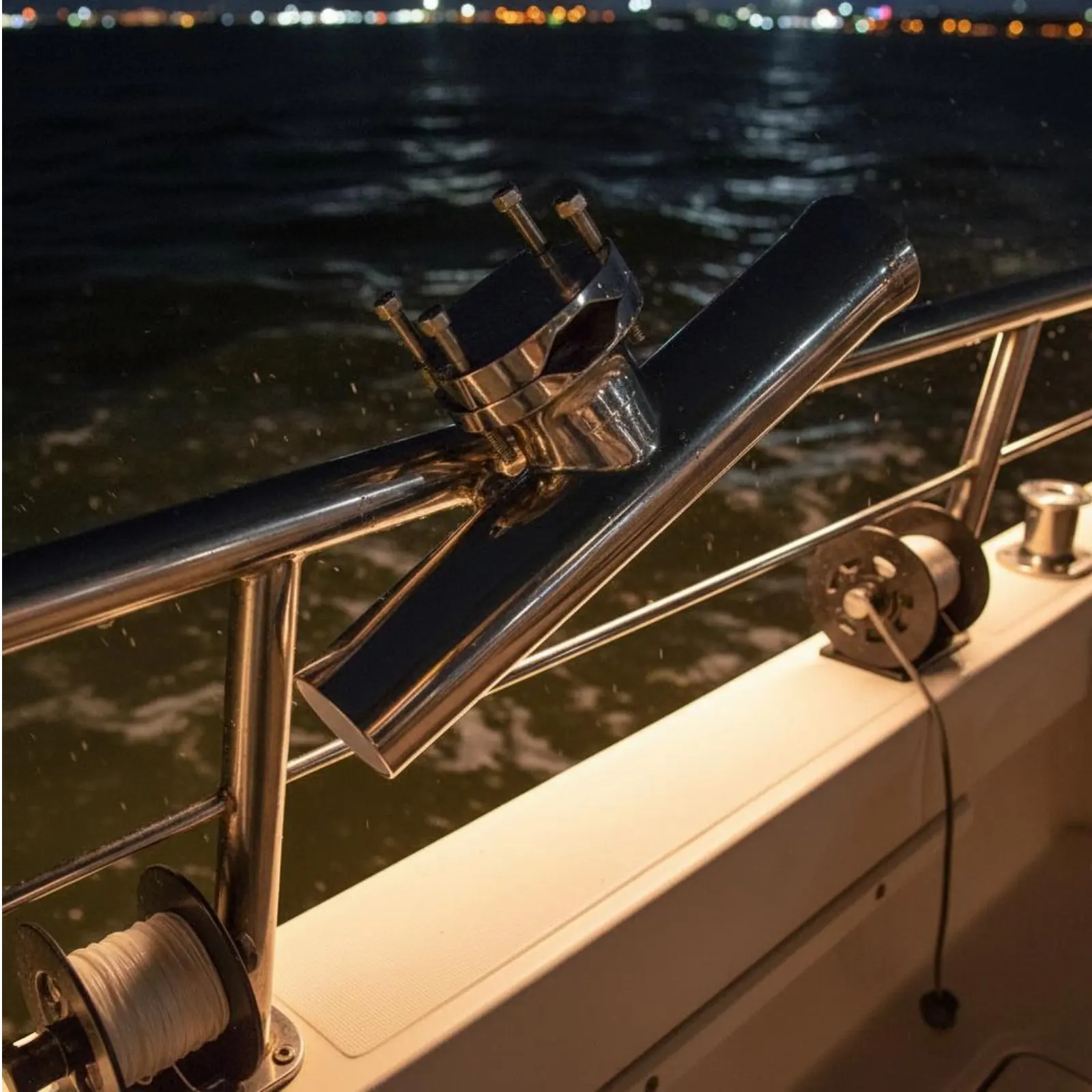 Stainless Steel Rail Mount Rod Holder Mirror Polished Finish Adjustable Boat Rod Holder Rotating Fishing Pole Mount Sturdy Duty
Stainless Steel Rail Mount Rod Holder Mirror Polished Finish Adjustable Boat Rod Holder Rotating Fishing Pole Mount Sturdy Duty