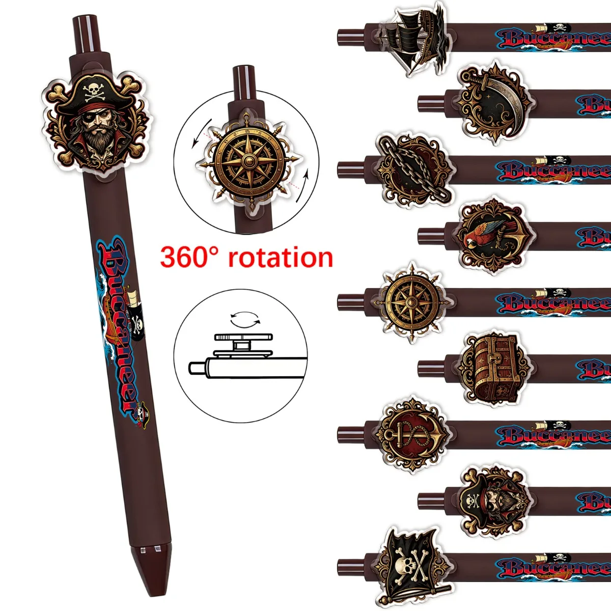 9pcs Elegant Pirate Halloween Rotating Ballpoint Pen Set Student Writing Pens Stress Relief Stationery Twisted Joy Creative Supp
9pcs Elegant Pirate Halloween Rotating Ballpoint Pen Set Student Writing Pens Stress Relief Stationery Twisted Joy Creative Supp