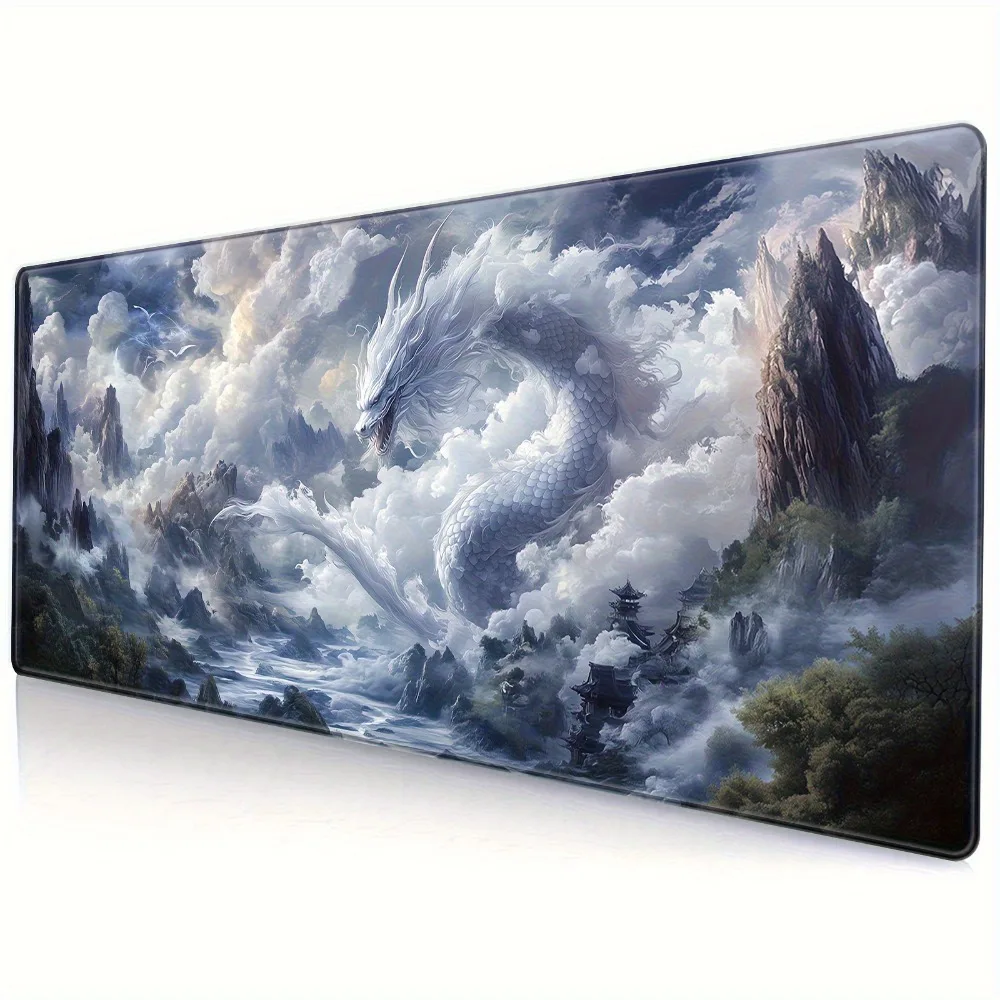 White dragon-pattern gaming mouse pad with magnificent landscape art design of Longshan Mountain alfombrillas para escritorio
White dragon-pattern gaming mouse pad with magnificent landscape art design of Longshan Mountain alfombrillas para escritorio