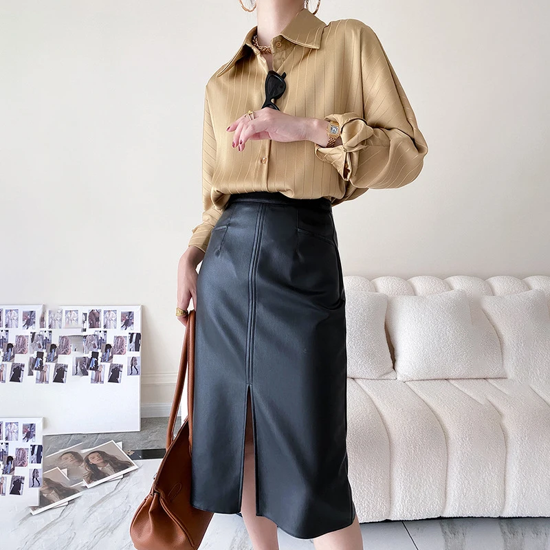 New Temperament Women's Bag Hip Skirt High Waist A-Line Skirt Long PU Leather Skirt Autumn Commuter Style
New Temperament Women's Bag Hip Skirt High Waist A-Line Skirt Long PU Leather Skirt Autumn Commuter Style