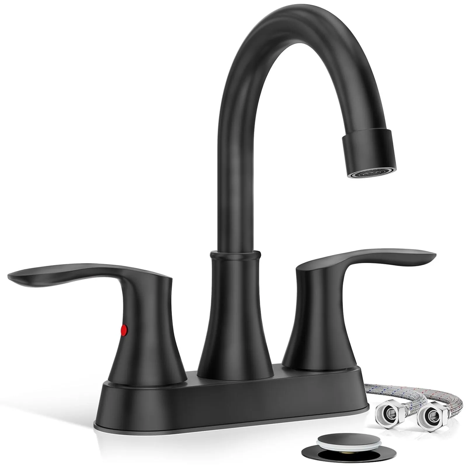 Matte Black 4in Centerset Bathroom Sink Faucet 2 Handle Vanity Mixer with Drain
Matte Black 4in Centerset Bathroom Sink Faucet 2 Handle Vanity Mixer with Drain