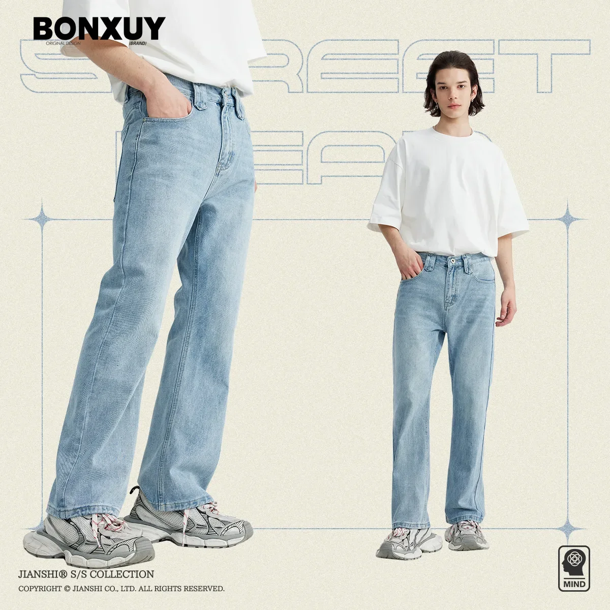 Джинсы BONXUY мужские с эластичным поясом, модные облегающие повседневные штаны в Корейском стиле, светло-голубые
Джинсы BONXUY мужские с эластичным поясом, модные облегающие повседневные штаны в Корейском стиле, светло-голубые