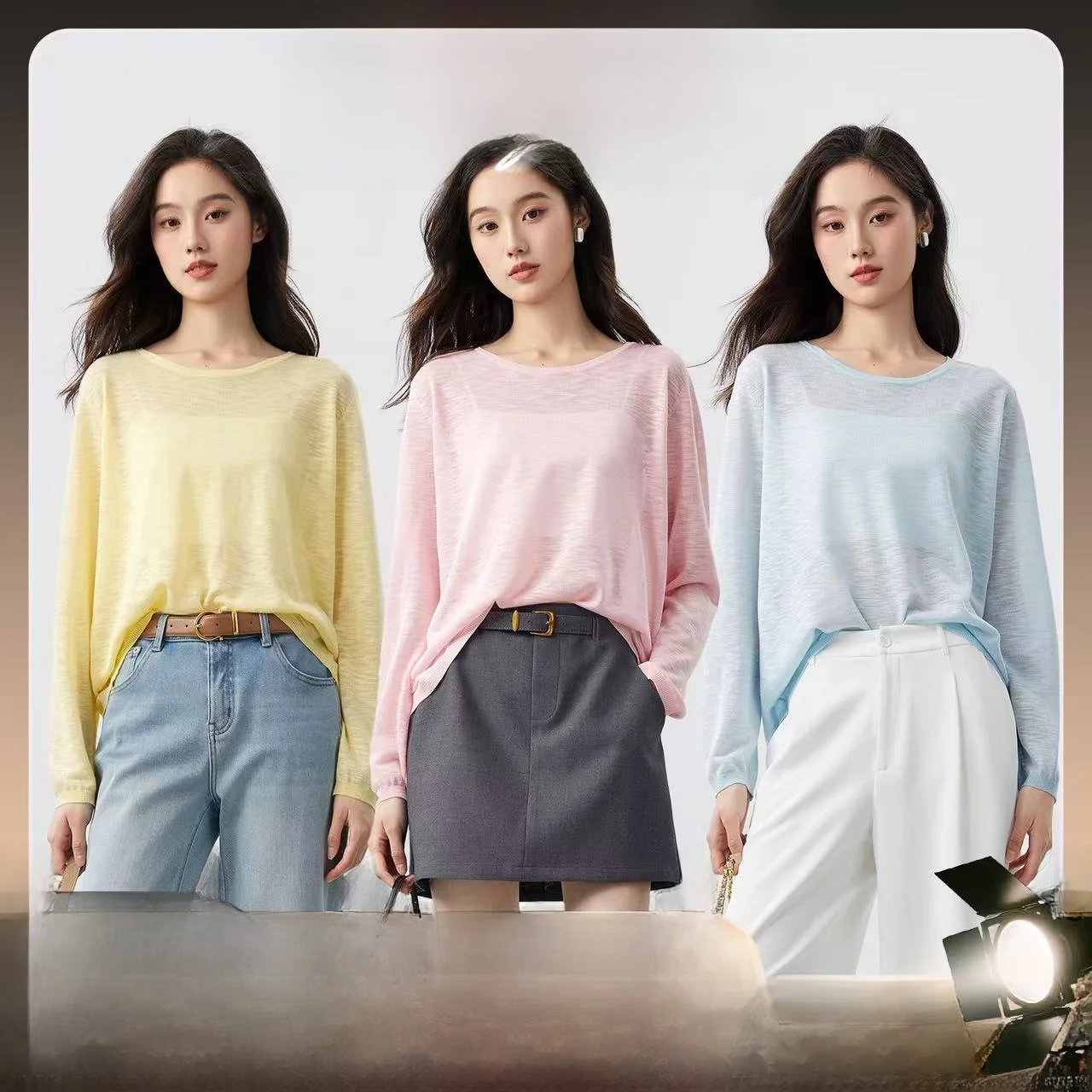 Bees Joyful Society Women's Loose Knitted Top Simple Cool Feeling Lightweight Long Sleeve round Neck Pullover Cool Sensation
Bees Joyful Society Women's Loose Knitted Top Simple Cool Feeling Lightweight Long Sleeve round Neck Pullover Cool Sensation