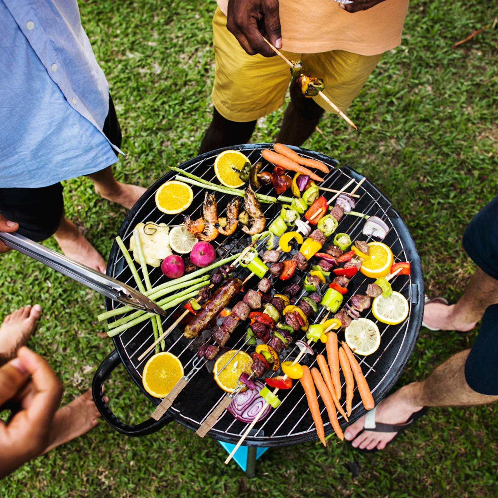 3pcs Stainless Steel Barbecue Forks Double Prong Roasting Sticks Eco-Friendly Skewers For Grilling Vegetables Meat Outdoor
3pcs Stainless Steel Barbecue Forks Double Prong Roasting Sticks Eco-Friendly Skewers For Grilling Vegetables Meat Outdoor