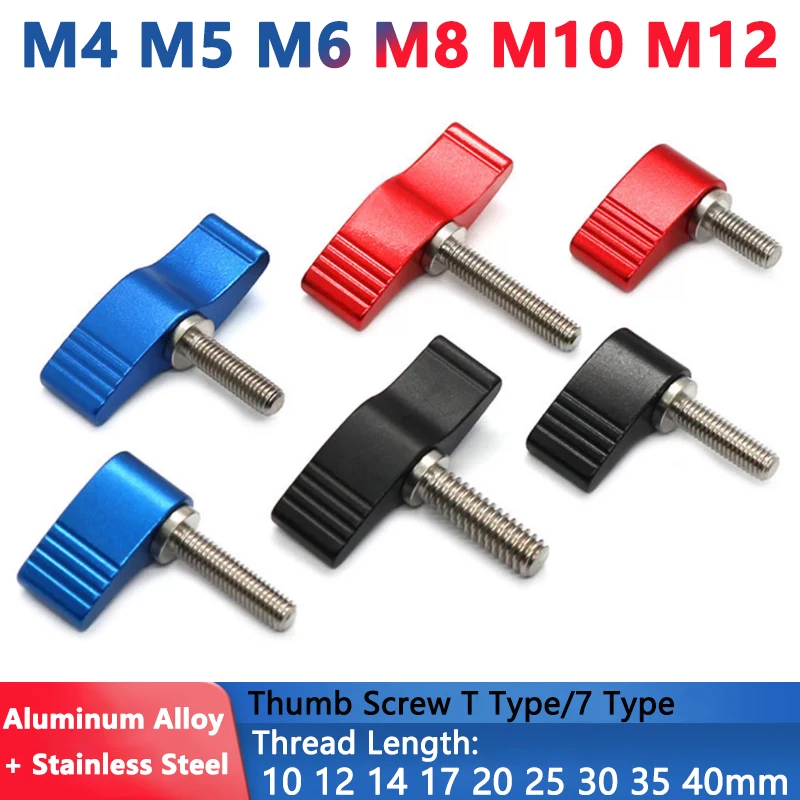 M4 M5 M6 M8 M10 M12 Thumb Screw T Type/7 Type Hand Tighten Screw Handle Adjustable Butterfly Shape Screw for SLR Rail Rod Slider
M4 M5 M6 M8 M10 M12 Thumb Screw T Type/7 Type Hand Tighten Screw Handle Adjustable Butterfly Shape Screw for SLR Rail Rod Slider