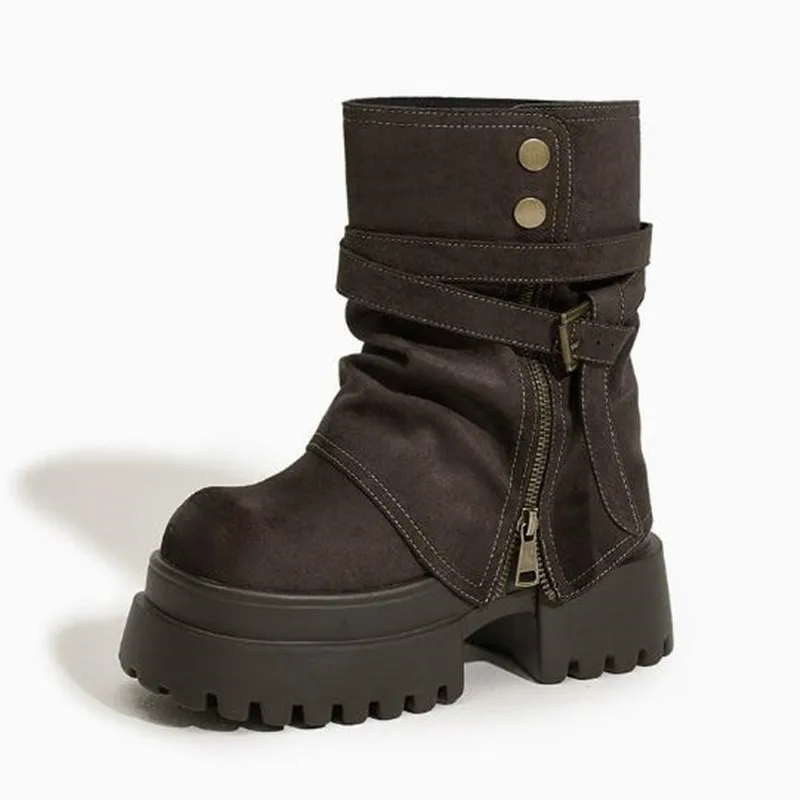 Fashion 10CM Suede Genuine Leather Spring Platform Wedge Flat Women Autumn Winter British Motorcycle Detachable Ankle Boots Shoe
Fashion 10CM Suede Genuine Leather Spring Platform Wedge Flat Women Autumn Winter British Motorcycle Detachable Ankle Boots Shoe