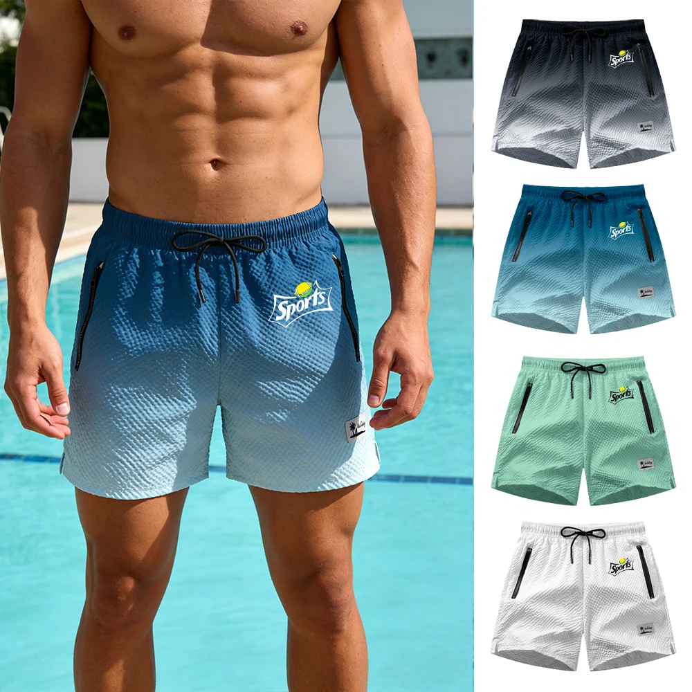 Men's Printed Sports Shorts Summer Casual Double Zipper Pockets Drawstring Adjustable Beach Shorts Swim Trunks Split Hem Design
Men's Printed Sports Shorts Summer Casual Double Zipper Pockets Drawstring Adjustable Beach Shorts Swim Trunks Split Hem Design