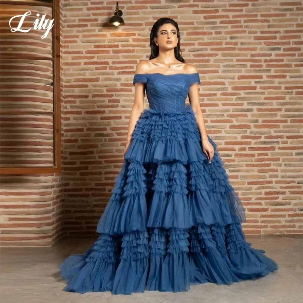 Lily Blue Elegant Sweetheart Formal Gown Backless Off the Shoulder Prom Dress A-Line Pleating Party Evening Dresses Customized
Lily Blue Elegant Sweetheart Formal Gown Backless Off the Shoulder Prom Dress A-Line Pleating Party Evening Dresses Customized
