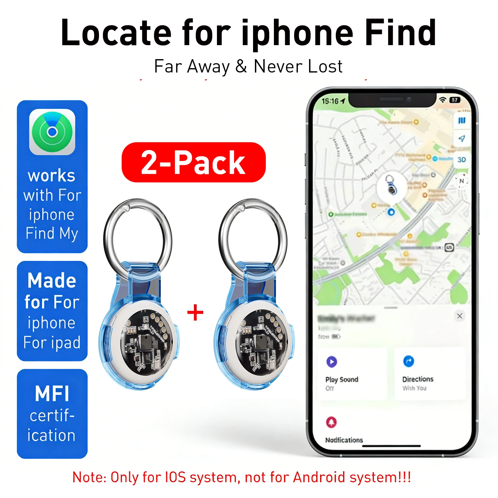 Mini GPS tracker for iOS, find lost AirTags, pets, and bike bags; supports smart anti-loss Bluetooth AirTag function.
Mini GPS tracker for iOS, find lost AirTags, pets, and bike bags; supports smart anti-loss Bluetooth AirTag function.
