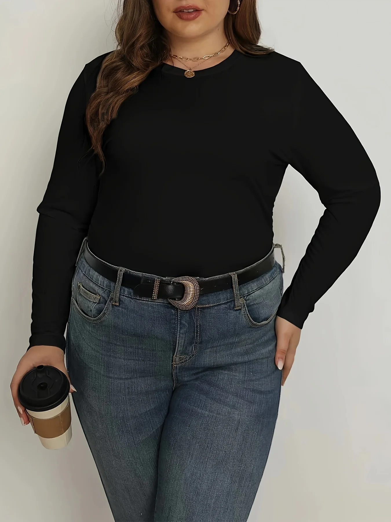plus Size Women's Autumn Winter Pure Color round Neck Long Sleeve T-Shirt Versatile Basic Fit Casual Top for plus Size Women
plus Size Women's Autumn Winter Pure Color round Neck Long Sleeve T-Shirt Versatile Basic Fit Casual Top for plus Size Women