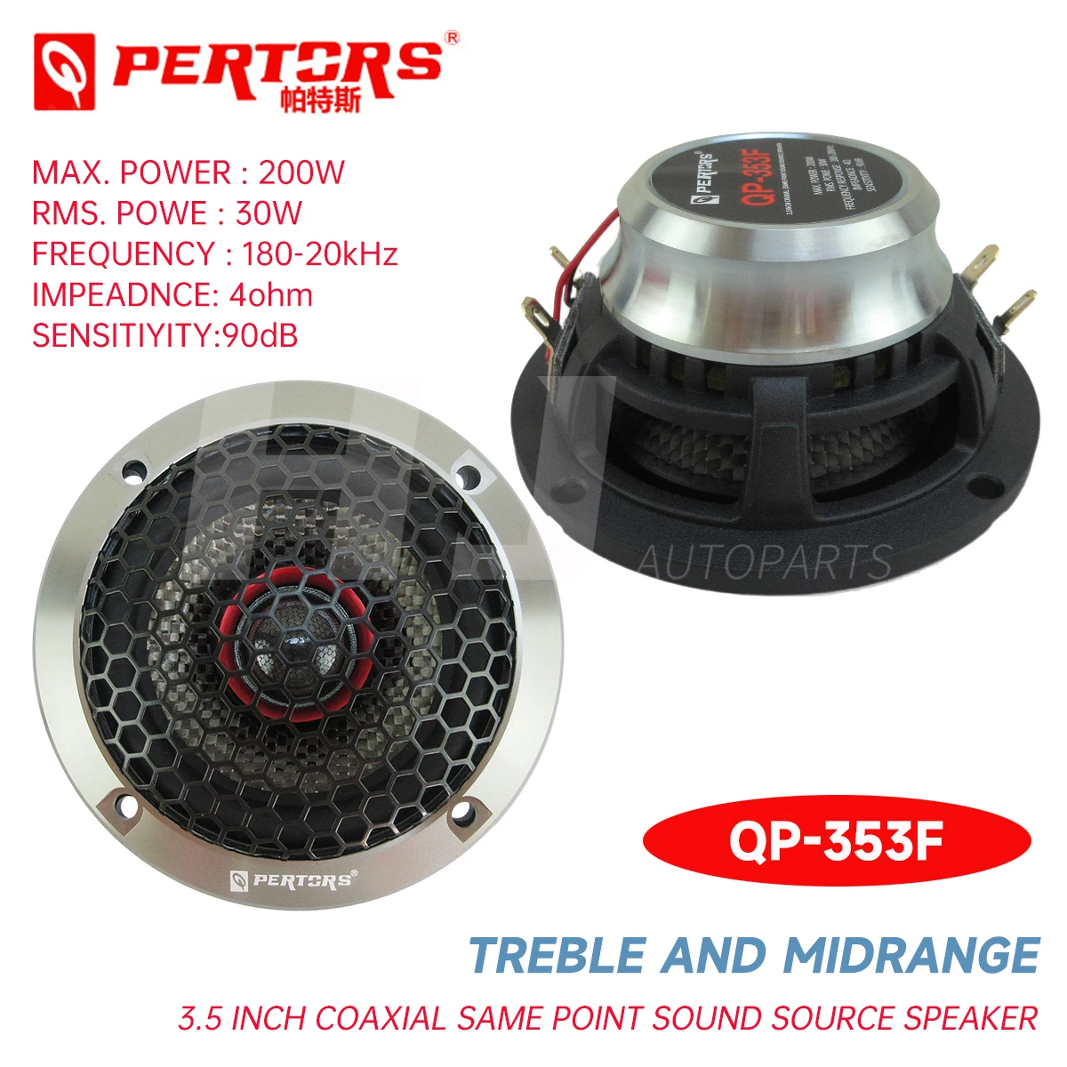 2pcs Car 3.5 Inch Coaxial Same Point Sound Source 3.5" Mid Treble Speaker Max 200w Audio Instrument Panel Central Clear Voice
2pcs Car 3.5 Inch Coaxial Same Point Sound Source 3.5" Mid Treble Speaker Max 200w Audio Instrument Panel Central Clear Voice