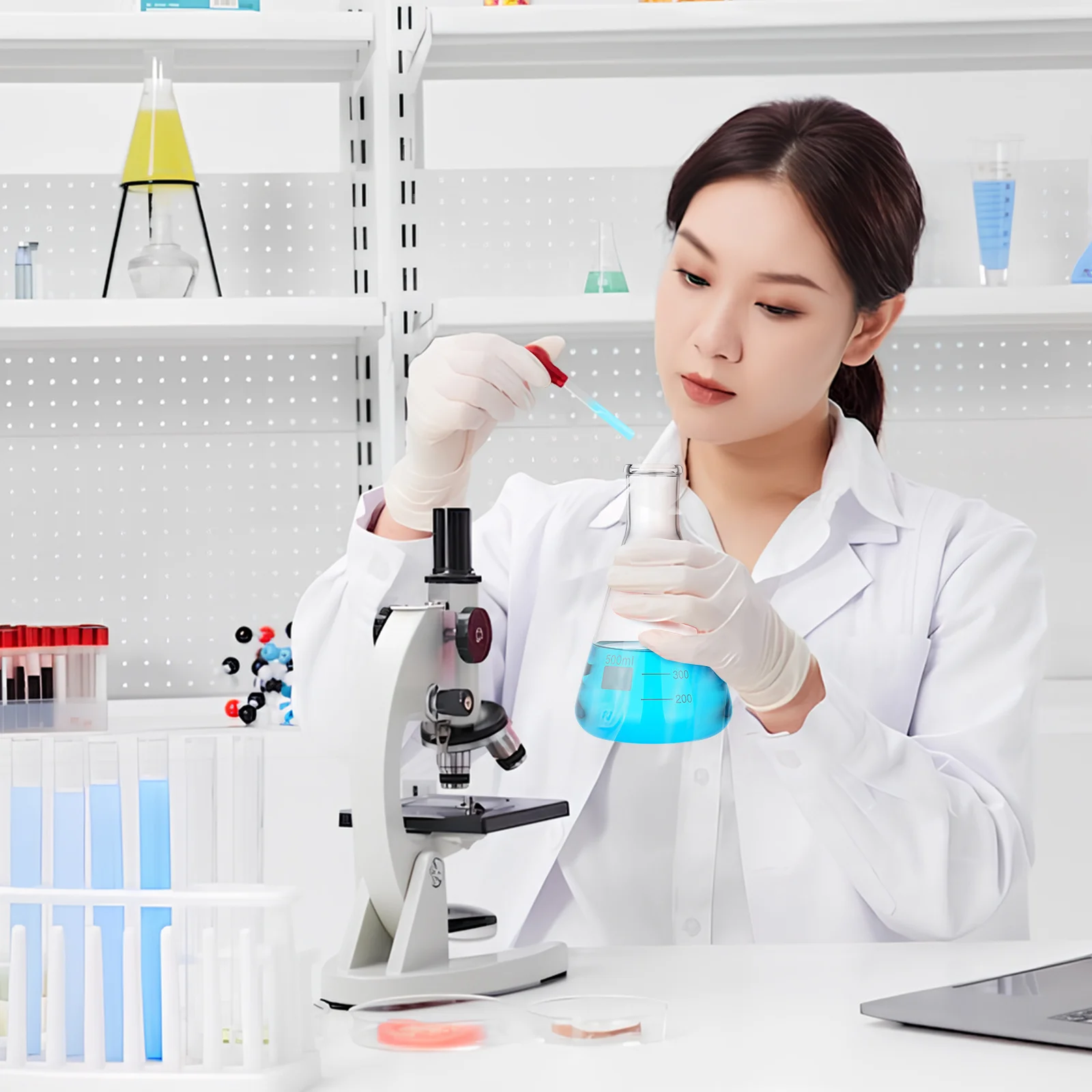 Glass Erlenmeyer Flask Large Capacity Flat Bottom Stable Thickened Laboratory Glass Flask for Steam Distillation Experiment 
Glass Erlenmeyer Flask Large Capacity Flat Bottom Stable Thickened Laboratory Glass Flask for Steam Distillation Experiment