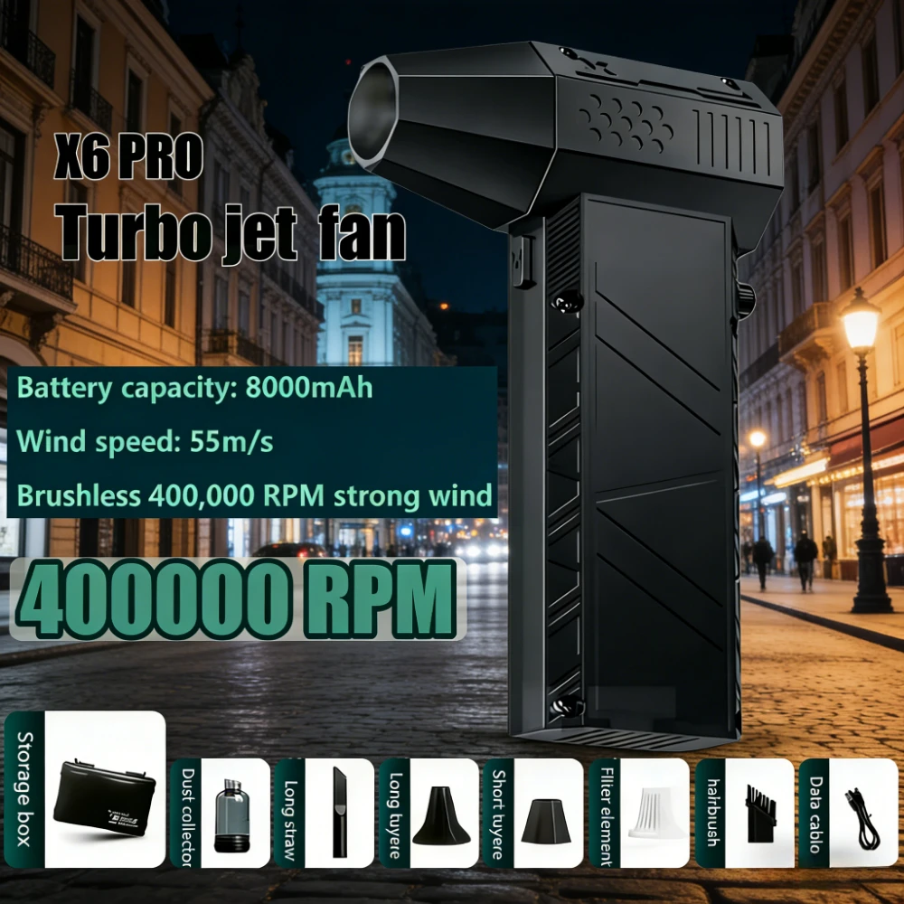 Мощный воздуходув X6 для уборки пыли, с зарядкой Type-C, бесщеточный, с высокой производительностью, для чистки автомобиля, многофункциональный
Мощный воздуходув X6 для уборки пыли, с зарядкой Type-C, бесщеточный, с высокой производительностью, для чистки автомобиля, многофункциональный