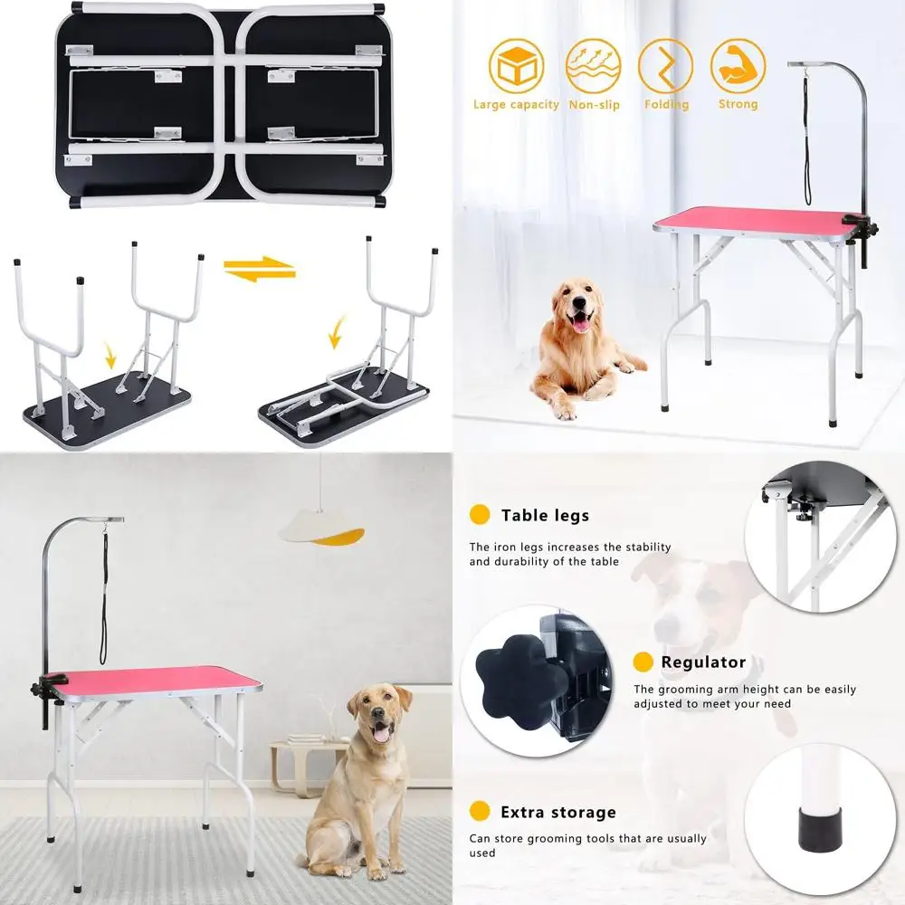 Pet Grooming Table - Heavy Duty Iron with Arm & Noose, 32 Pink
Pet Grooming Table - Heavy Duty Iron with Arm & Noose, 32 Pink