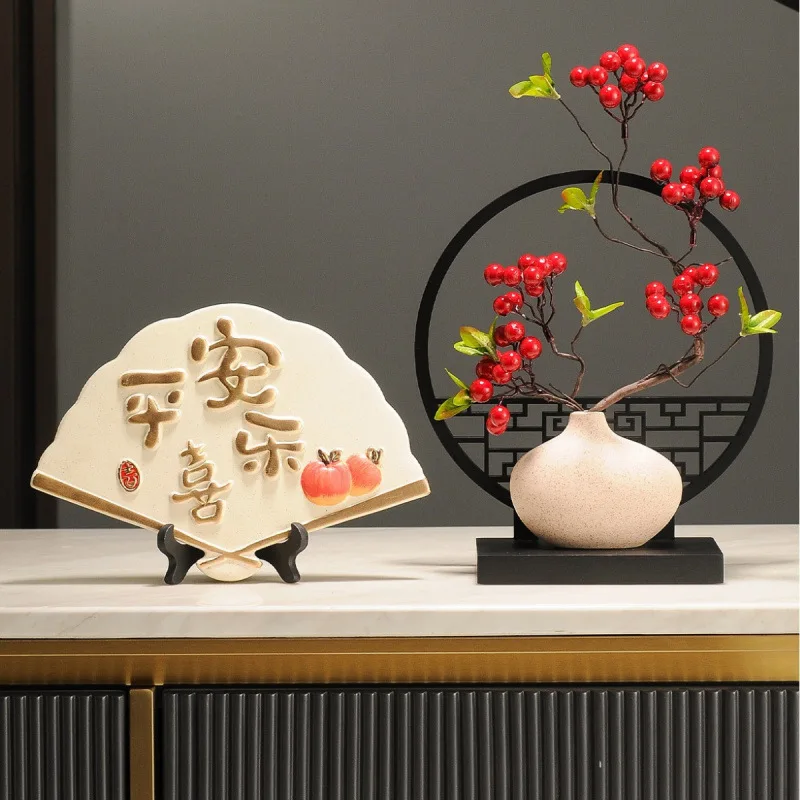 Chinese style Ping An Joy fan wine cabinet ornament living room entrance TV cabinet
Chinese style Ping An Joy fan wine cabinet ornament living room entrance TV cabinet