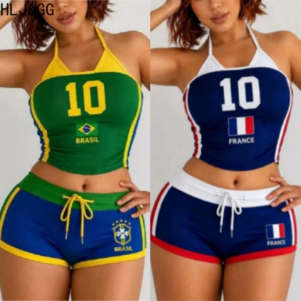 HLJ&GG Blue Trend Y2K Sporty Drawstring Shorts Two Piece Sets Women Halter Sleeveless Backless Slim Crop Top And Shorts Outfits
HLJ&GG Blue Trend Y2K Sporty Drawstring Shorts Two Piece Sets Women Halter Sleeveless Backless Slim Crop Top And Shorts Outfits