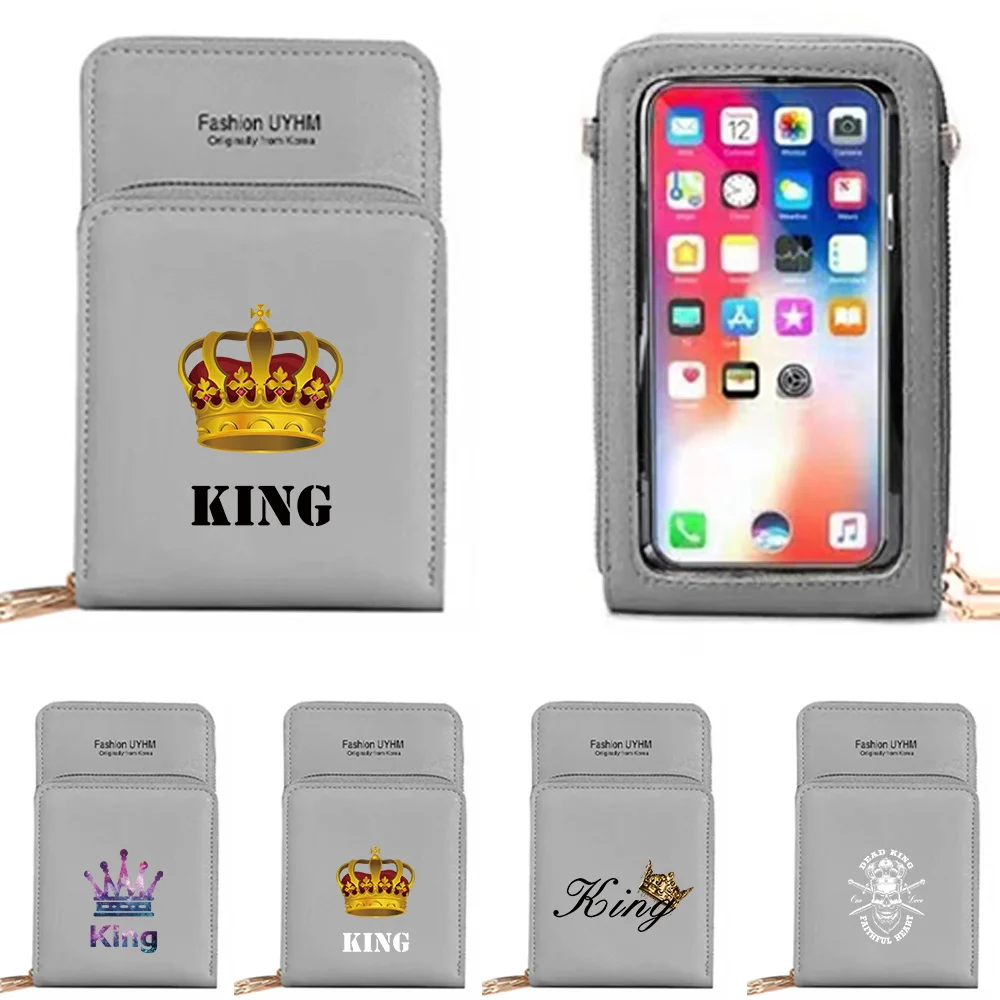 Phone Bags King Printing Universal Transparent Touch Screen Mobile Phone Bag Casual Shopping Card Wallets Portable Crossbody Bag
Phone Bags King Printing Universal Transparent Touch Screen Mobile Phone Bag Casual Shopping Card Wallets Portable Crossbody Bag